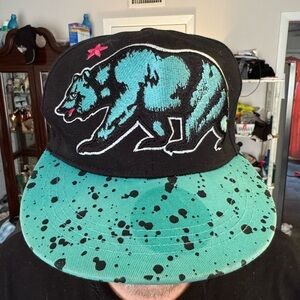 Addiction Black and Teal Bear Hat